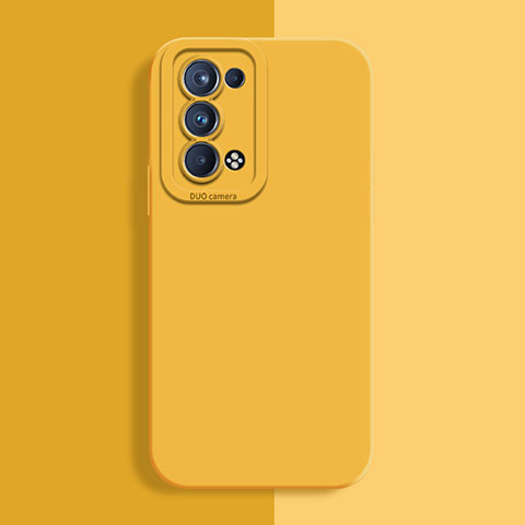 Custodia Silicone Ultra Sottile Morbida 360 Gradi Cover S02 per Oppo Reno6 Pro 5G Giallo