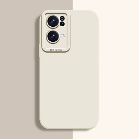 Custodia Silicone Ultra Sottile Morbida 360 Gradi Cover S02 per Oppo Reno7 Pro 5G Bianco