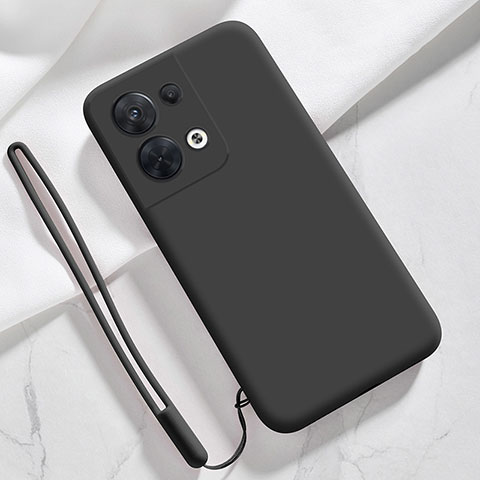 Custodia Silicone Ultra Sottile Morbida 360 Gradi Cover S02 per Oppo Reno8 5G Nero