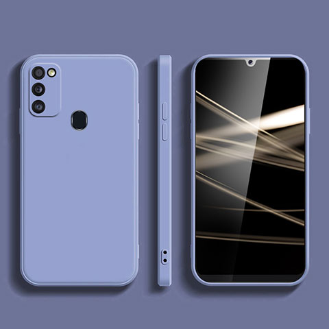 Custodia Silicone Ultra Sottile Morbida 360 Gradi Cover S02 per Samsung Galaxy M21 Grigio Lavanda