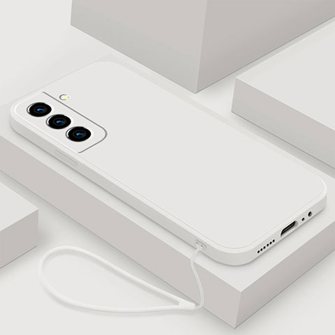 Custodia Silicone Ultra Sottile Morbida 360 Gradi Cover S02 per Samsung Galaxy S24 5G Bianco