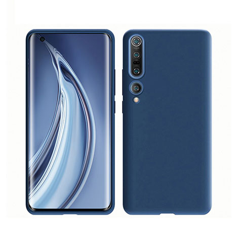 Custodia Silicone Ultra Sottile Morbida 360 Gradi Cover S02 per Xiaomi Mi 10 Pro Blu