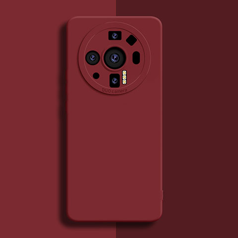 Custodia Silicone Ultra Sottile Morbida 360 Gradi Cover S02 per Xiaomi Mi 12 Ultra 5G Rosso Rosa