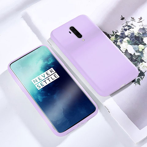 Custodia Silicone Ultra Sottile Morbida 360 Gradi Cover S03 per OnePlus 7T Pro 5G Viola