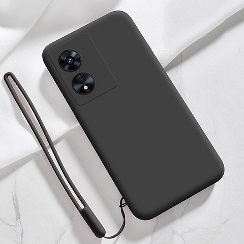 Custodia Silicone Ultra Sottile Morbida 360 Gradi Cover S03 per Oppo A1 Pro 5G Nero