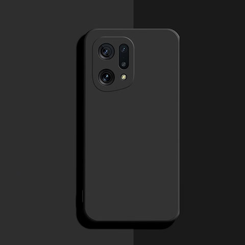 Custodia Silicone Ultra Sottile Morbida 360 Gradi Cover S03 per Oppo Find X5 5G Nero