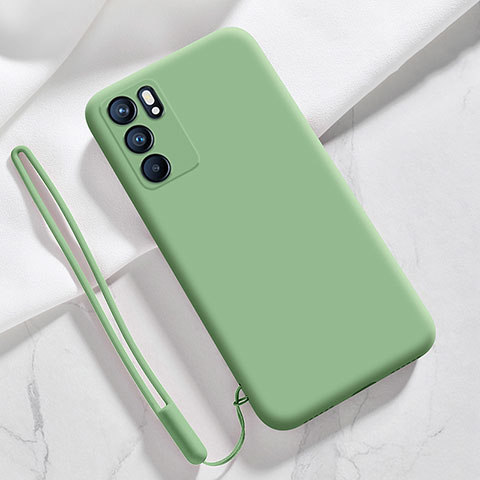 Custodia Silicone Ultra Sottile Morbida 360 Gradi Cover S03 per Oppo Reno6 5G Verde Pastello