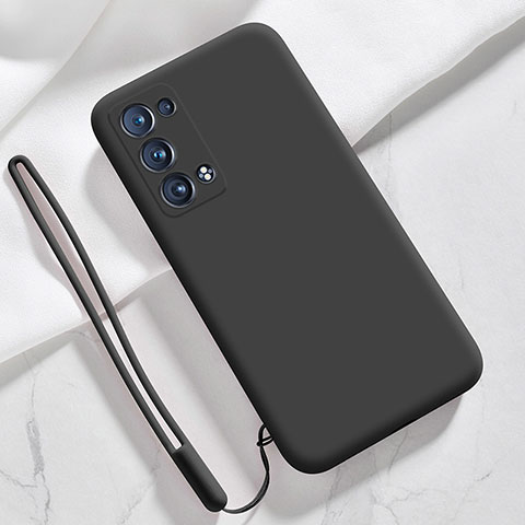 Custodia Silicone Ultra Sottile Morbida 360 Gradi Cover S03 per Oppo Reno6 Pro 5G Nero