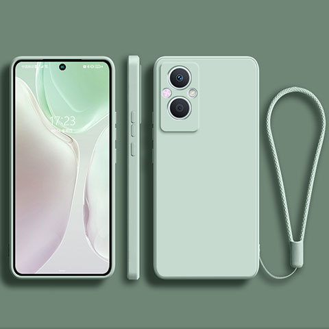 Custodia Silicone Ultra Sottile Morbida 360 Gradi Cover S03 per Oppo Reno8 Lite 5G Verde Pastello