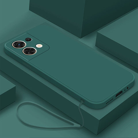 Custodia Silicone Ultra Sottile Morbida 360 Gradi Cover S03 per Oppo Reno8 Pro 5G Verde Notte