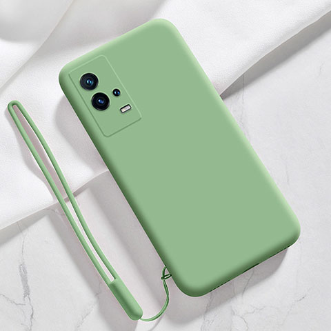 Custodia Silicone Ultra Sottile Morbida 360 Gradi Cover S03 per Vivo iQOO 8 Pro 5G Verde Pastello