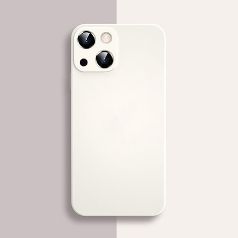 Custodia Silicone Ultra Sottile Morbida 360 Gradi Cover S04 per Apple iPhone 15 Plus Bianco