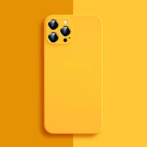 Custodia Silicone Ultra Sottile Morbida 360 Gradi Cover S04 per Apple iPhone 16 Pro Giallo