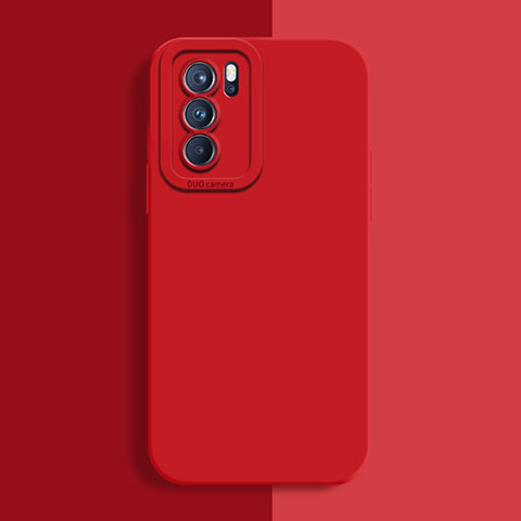 Custodia Silicone Ultra Sottile Morbida 360 Gradi Cover S04 per Oppo Reno6 5G Rosso