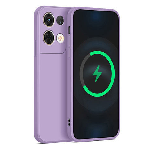 Custodia Silicone Ultra Sottile Morbida 360 Gradi Cover S04 per Oppo Reno8 Pro 5G Viola