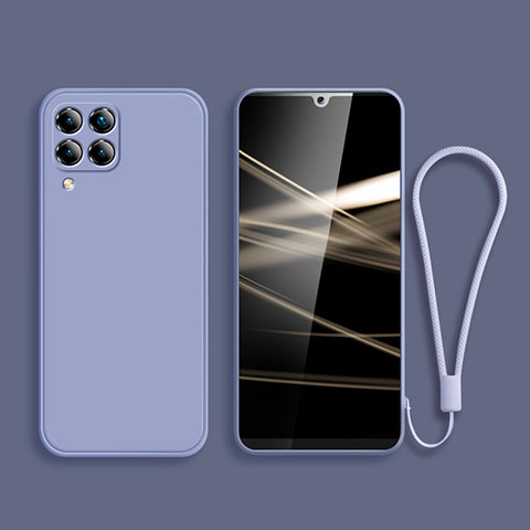 Custodia Silicone Ultra Sottile Morbida 360 Gradi Cover S04 per Samsung Galaxy A12 Grigio Lavanda