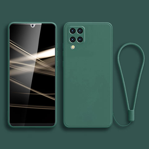 Custodia Silicone Ultra Sottile Morbida 360 Gradi Cover S04 per Samsung Galaxy A12 Verde Notte