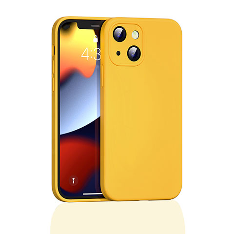 Custodia Silicone Ultra Sottile Morbida 360 Gradi Cover S05 per Apple iPhone 13 Mini Giallo