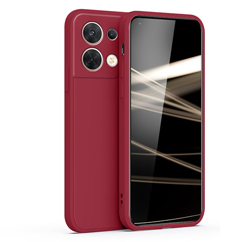 Custodia Silicone Ultra Sottile Morbida 360 Gradi Cover S05 per Oppo Reno8 5G Rosso