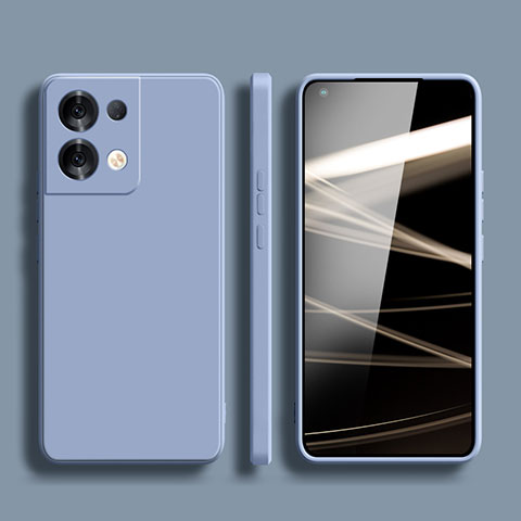 Custodia Silicone Ultra Sottile Morbida 360 Gradi Cover S06 per Oppo Reno8 5G Grigio Lavanda