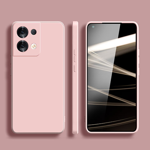 Custodia Silicone Ultra Sottile Morbida 360 Gradi Cover S06 per Oppo Reno8 Pro+ Plus 5G Rosa