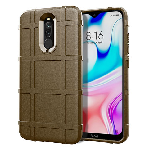 Custodia Silicone Ultra Sottile Morbida 360 Gradi Cover S07 per Xiaomi Redmi 8 Marrone