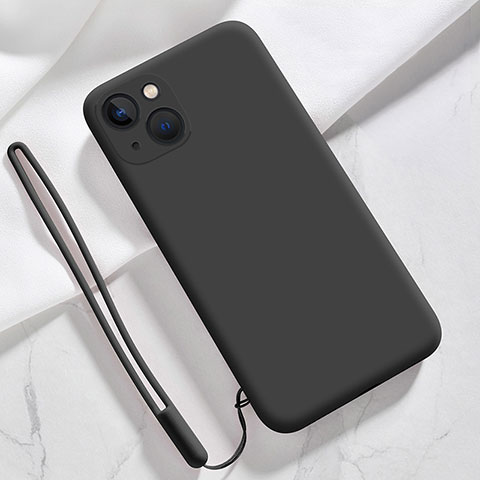 Custodia Silicone Ultra Sottile Morbida 360 Gradi Cover S08 per Apple iPhone 13 Mini Nero