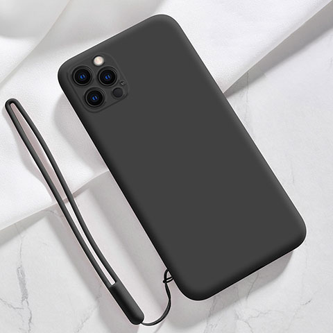 Custodia Silicone Ultra Sottile Morbida 360 Gradi Cover S09 per Apple iPhone 13 Pro Max Nero