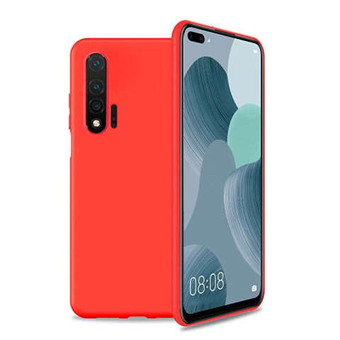 Custodia Silicone Ultra Sottile Morbida 360 Gradi Cover T01 per Huawei Nova 6 Rosso