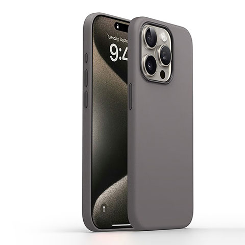 Custodia Silicone Ultra Sottile Morbida 360 Gradi Cover YK1 per Apple iPhone 14 Pro Max Grigio Scuro