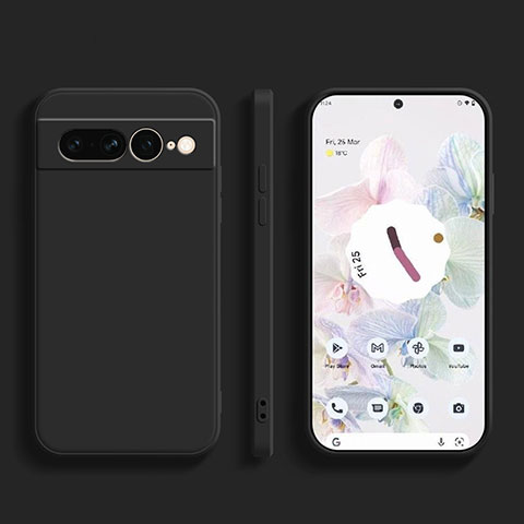 Custodia Silicone Ultra Sottile Morbida 360 Gradi Cover YK1 per Google Pixel 7 Pro 5G Nero