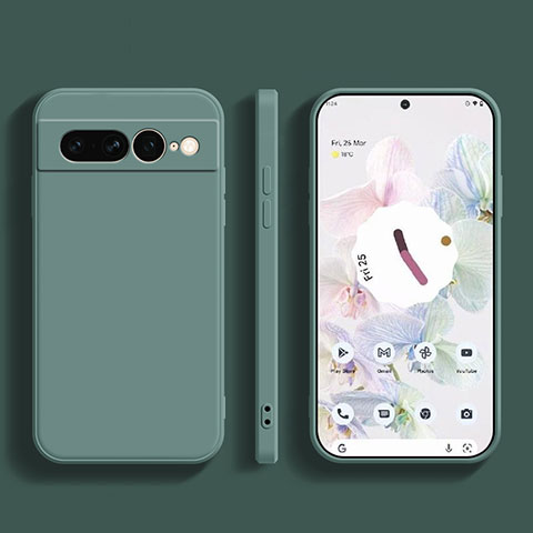 Custodia Silicone Ultra Sottile Morbida 360 Gradi Cover YK1 per Google Pixel 7 Pro 5G Verde