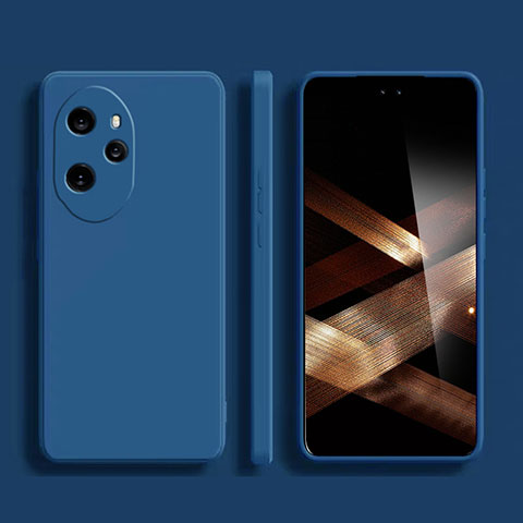 Custodia Silicone Ultra Sottile Morbida 360 Gradi Cover YK1 per Huawei Honor 100 Pro 5G Blu