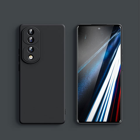 Custodia Silicone Ultra Sottile Morbida 360 Gradi Cover YK1 per Huawei Honor 70 Pro+ Plus 5G Nero