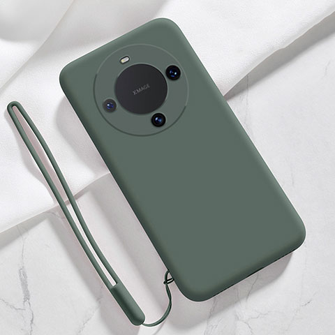 Custodia Silicone Ultra Sottile Morbida 360 Gradi Cover YK1 per Huawei Mate 60 Pro+ Plus Verde Notte