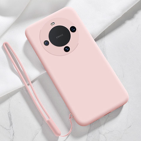 Custodia Silicone Ultra Sottile Morbida 360 Gradi Cover YK1 per Huawei Mate 60 Pro Rosa