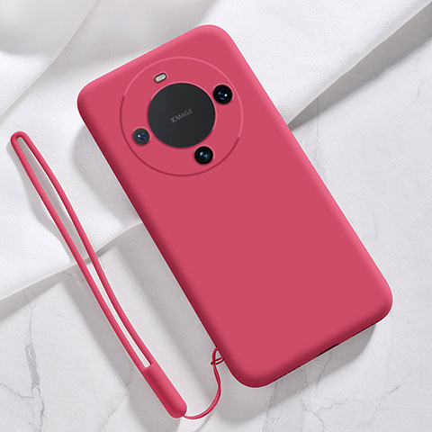 Custodia Silicone Ultra Sottile Morbida 360 Gradi Cover YK1 per Huawei Mate 60 Pro Rosso