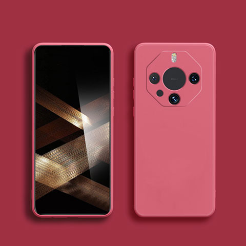 Custodia Silicone Ultra Sottile Morbida 360 Gradi Cover YK1 per Huawei Mate 60 RS Ultimate Rosa Caldo