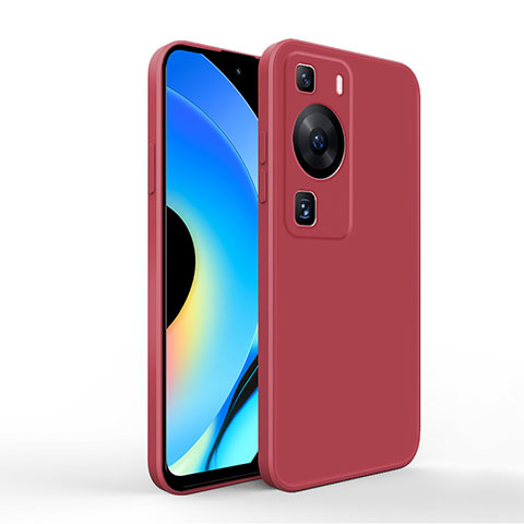 Custodia Silicone Ultra Sottile Morbida 360 Gradi Cover YK1 per Huawei P60 Pro Rosso