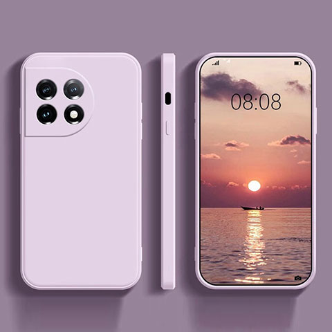 Custodia Silicone Ultra Sottile Morbida 360 Gradi Cover YK1 per OnePlus 11 5G Lavanda