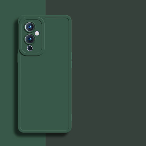 Custodia Silicone Ultra Sottile Morbida 360 Gradi Cover YK1 per OnePlus 9 5G Verde