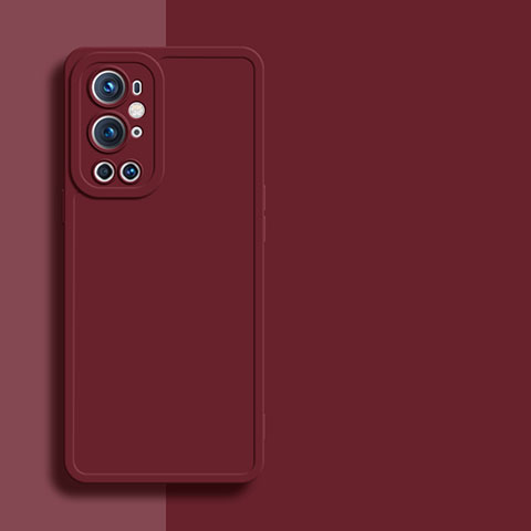 Custodia Silicone Ultra Sottile Morbida 360 Gradi Cover YK1 per OnePlus 9 Pro 5G Rosso Rosa