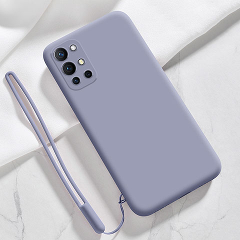 Custodia Silicone Ultra Sottile Morbida 360 Gradi Cover YK1 per OnePlus 9R 5G Grigio Lavanda