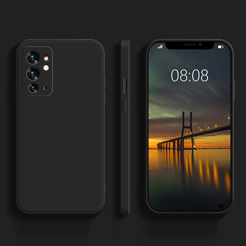 Custodia Silicone Ultra Sottile Morbida 360 Gradi Cover YK1 per OnePlus 9RT 5G Nero