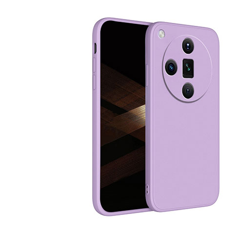 Custodia Silicone Ultra Sottile Morbida 360 Gradi Cover YK1 per Oppo Find X7 5G Lavanda