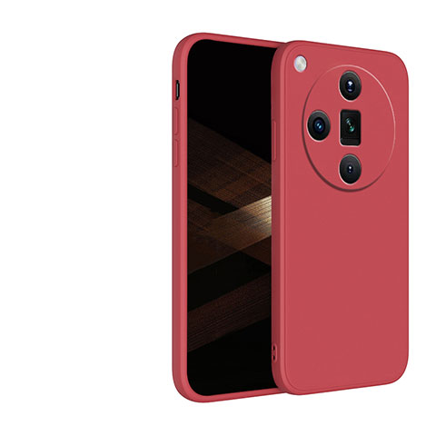 Custodia Silicone Ultra Sottile Morbida 360 Gradi Cover YK1 per Oppo Find X7 5G Rosso