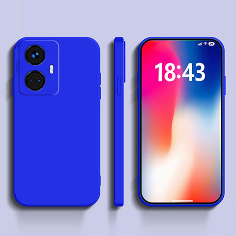 Custodia Silicone Ultra Sottile Morbida 360 Gradi Cover YK1 per Realme 10 Pro+ Plus 5G Blu