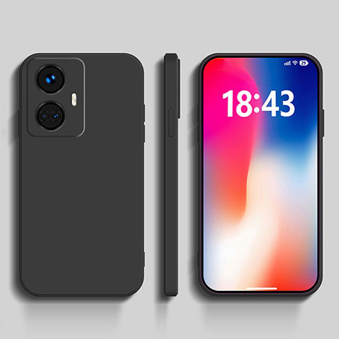 Custodia Silicone Ultra Sottile Morbida 360 Gradi Cover YK1 per Realme 10 Pro+ Plus 5G Nero