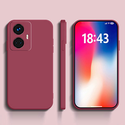 Custodia Silicone Ultra Sottile Morbida 360 Gradi Cover YK1 per Realme 10 Pro+ Plus 5G Rosso