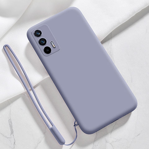 Custodia Silicone Ultra Sottile Morbida 360 Gradi Cover YK1 per Realme X7 Max 5G Grigio Lavanda